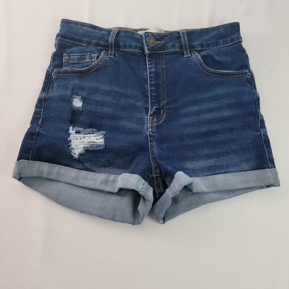 Wax Jean Shorts Womens Small S‎ Butt I Love You Stretch Cuffed Denim Distressed